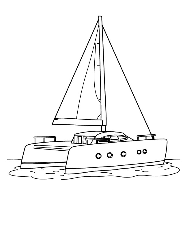 Catamaran boat coloring page Catamaran boat coloring page